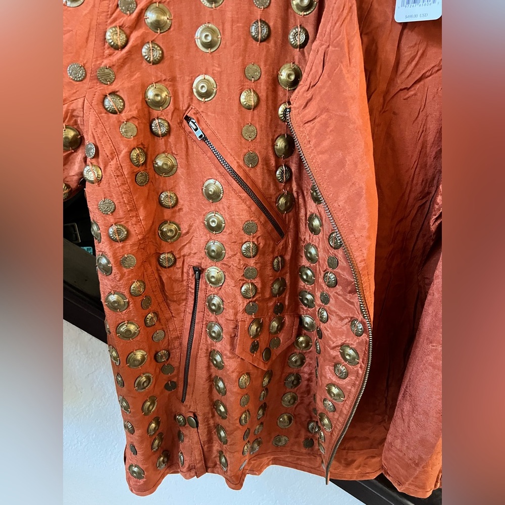 NWT FREE PEOPLE CHELSEA COIN MOTO JACKET $498 retail - Picture 6 of 8